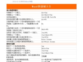 办公软件快捷键大全表——提高工作效率的利器（轻松掌握办公软件快捷键）