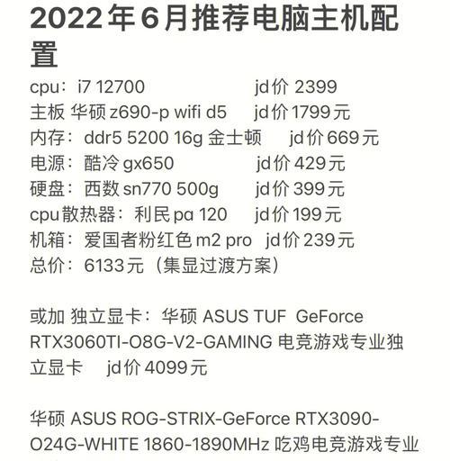 2024年组装电脑最佳配置清单（挑选适用于2024年组装电脑的最佳配置清单和建议）  第2张